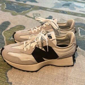 New Balance Cream and Black Retro Sneakers